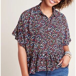 Maeve Anthropologie Mallory Ruffled Blouse Size S